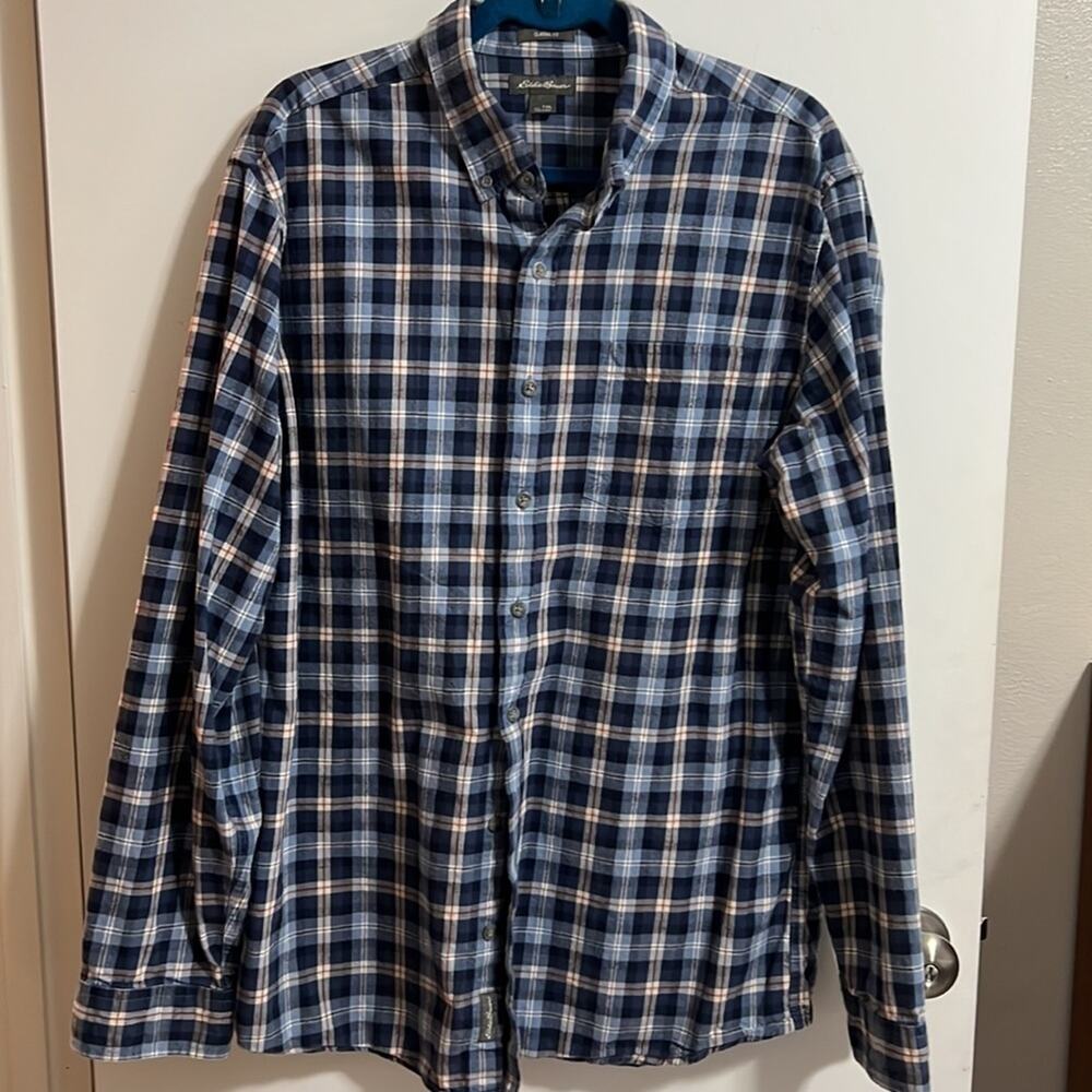 Eddie Bauer Men's TXL Plaid Flannel‎ Button-Down Long Sleeve Shirt